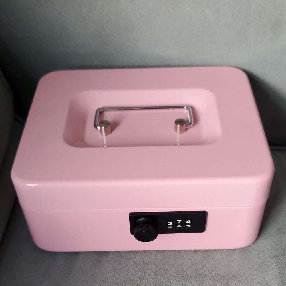 Pink Storage Box with Combination Lock - Picture 3 of 7